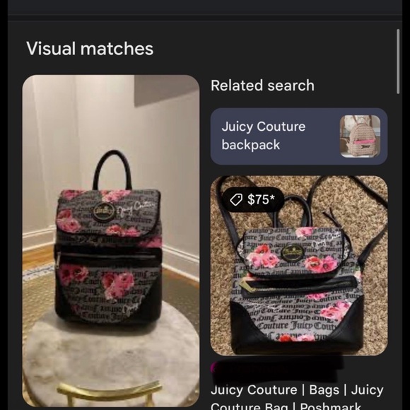 Juicy Couture Black and Pink Floral Backpack main image 8